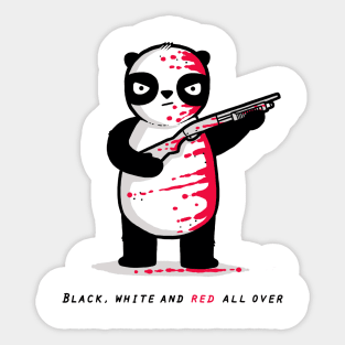 BLACK WHITE AND RED ALL OVER Sticker